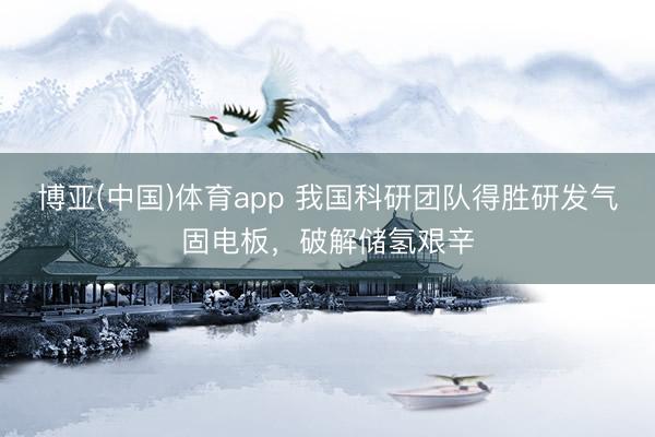 博亚(中国)体育app 我国科研团队得胜研发气固电板，破解储氢艰辛