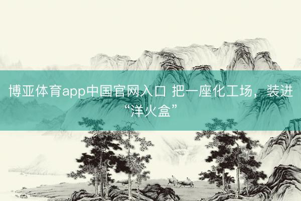 博亚体育app中国官网入口 把一座化工场，装进“洋火盒”