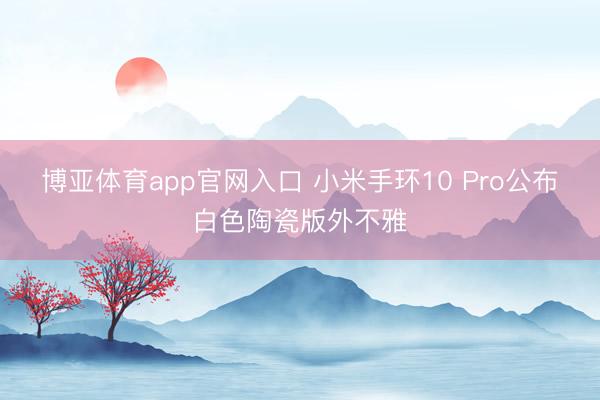 博亚体育app官网入口 小米手环10 Pro公布白色陶瓷版外不雅