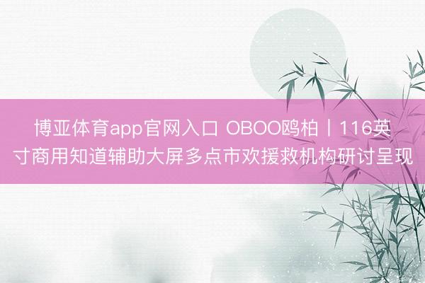 博亚体育app官网入口 OBOO鸥柏丨116英寸商用知道辅助大屏多点市欢援救机构研讨呈现