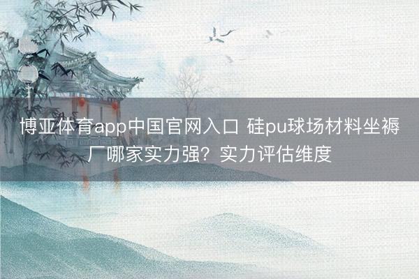 博亚体育app中国官网入口 硅pu球场材料坐褥厂哪家实力强？实力评估维度
