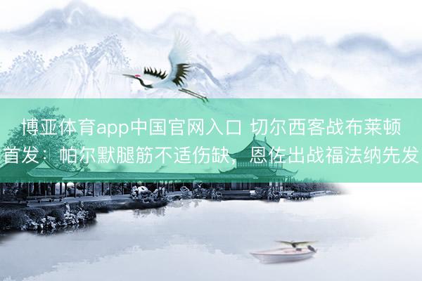 博亚体育app中国官网入口 切尔西客战布莱顿首发:帕尔默腿筋不适伤缺,恩佐出战福法纳先发