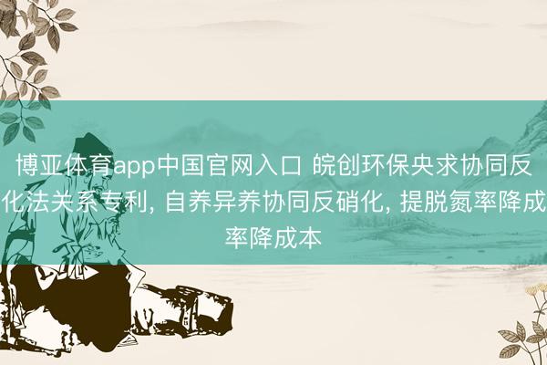 博亚体育app中国官网入口 皖创环保央求协同反硝化法关系专利, 自养异养协同反硝化, 提脱氮率降成本