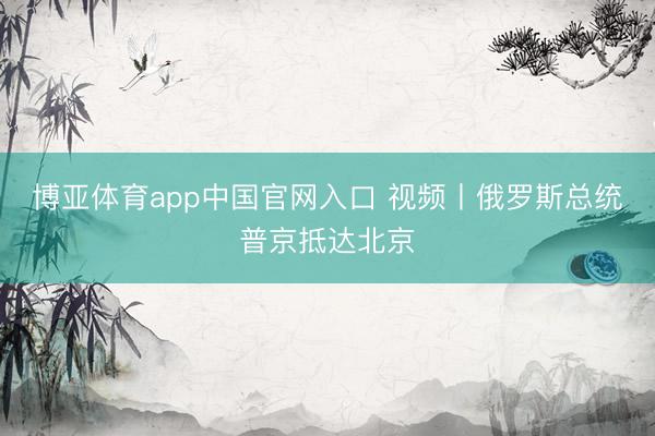 博亚体育app中国官网入口 视频丨俄罗斯总统普京抵达北京