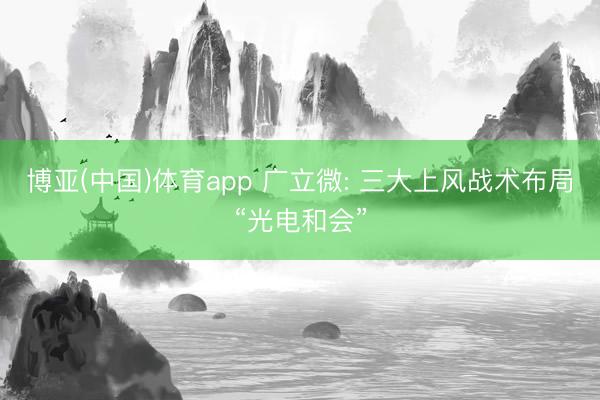 博亚(中国)体育app 广立微: 三大上风战术布局“光电和会”