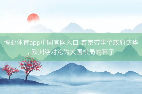 博亚体育app中国官网入口 普京带半个政府访华, 欧洲绝对沦为大国棋局的弃子