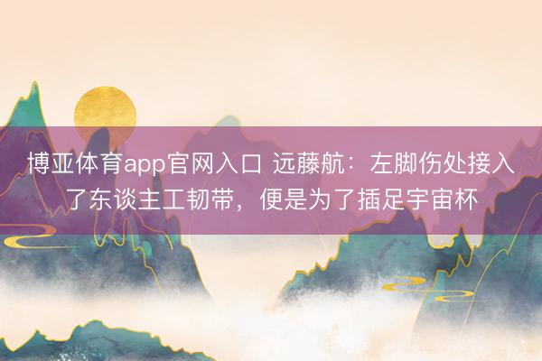 博亚体育app官网入口 远藤航：左脚伤处接入了东谈主工韧带，便是为了插足宇宙杯