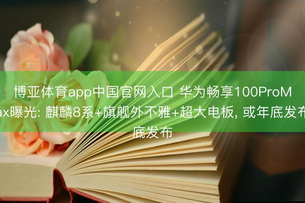 博亚体育app中国官网入口 华为畅享100ProMax曝光: