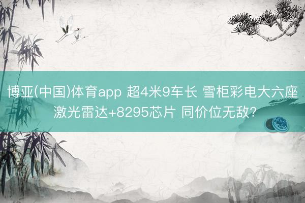 博亚(中国)体育app 超4米9车长 雪柜彩电大六座 激光雷达+8295芯片 同价位无敌?
