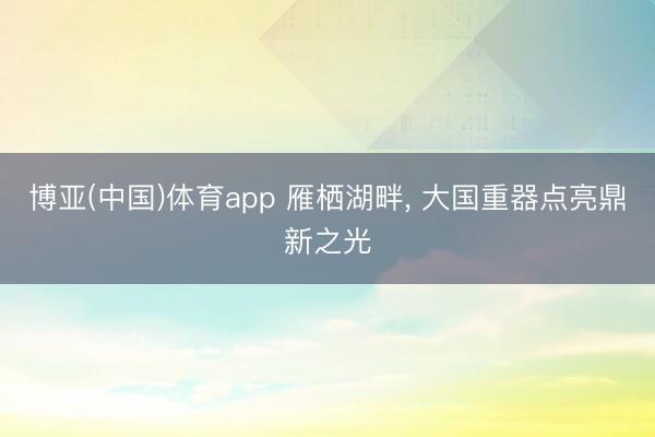 博亚(中国)体育app 雁栖湖畔， 大国重器点亮鼎新之光