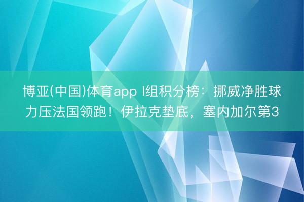 博亚(中国)体育app I组积分榜：挪威净胜球力压法国领跑！伊拉克垫底，塞内加尔第3